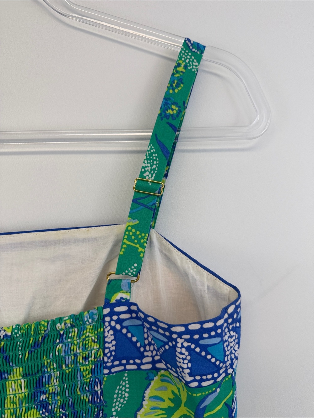 Lilly Pulitzer Casidee Tropical Floral Cotton Sundress Blue Green Size 2 - Picture 8 of 10